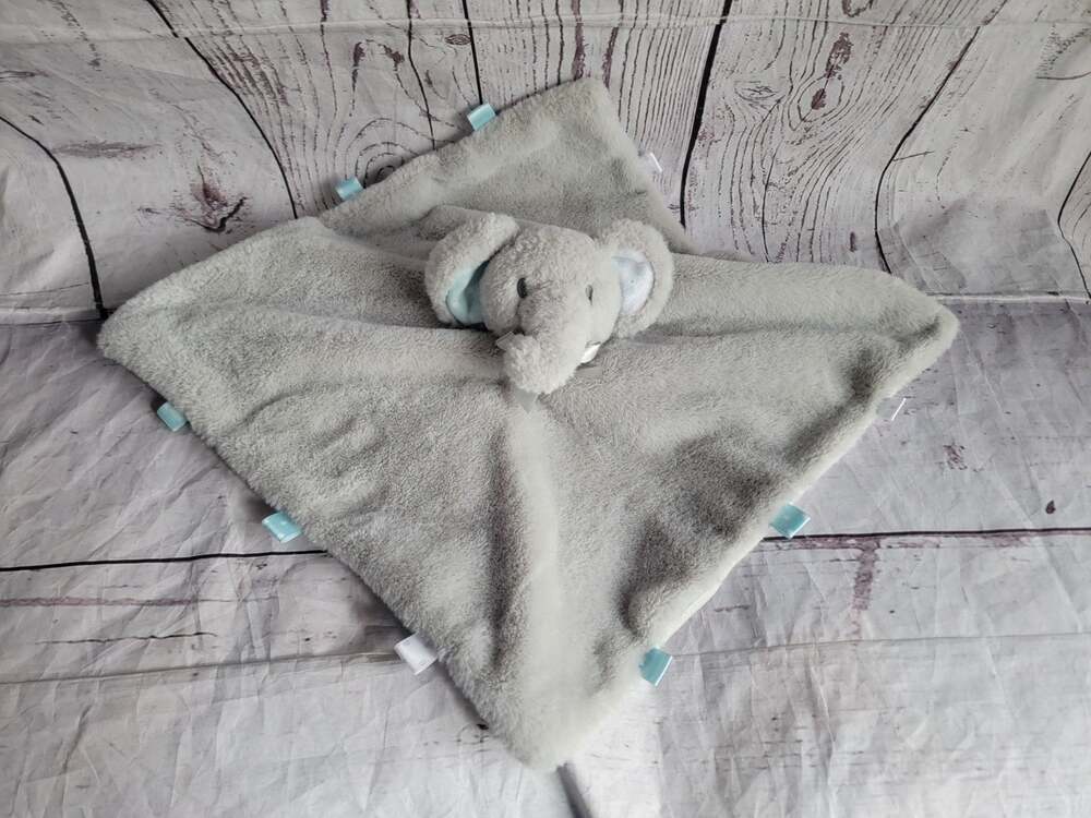 Kellytoy Grey Elephant Security Blanket Plush Rattle Lovey Baby Toy 14in